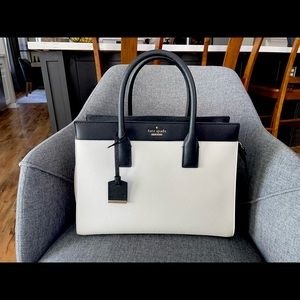 Kate Spade Structured Satchel Blush White Black